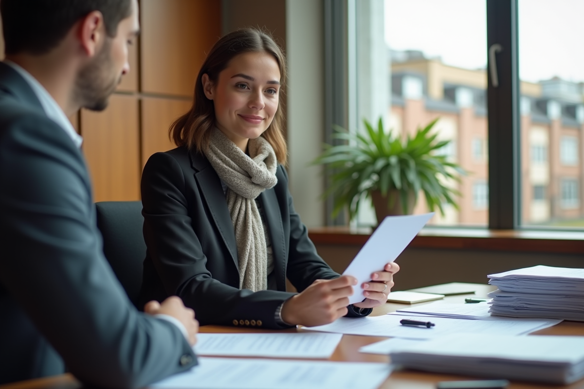 Jeune femme discutant d